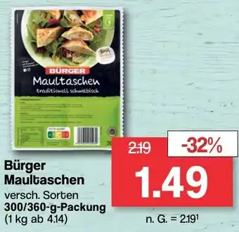 Famila Nord West Bürger Maultaschen 300/360-g-Packung Angebot