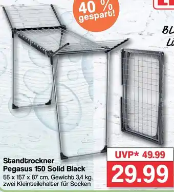 Famila Nord West Standtrockner Pegasus 150 Solid Black 55 x 157 x 87 cm Angebot