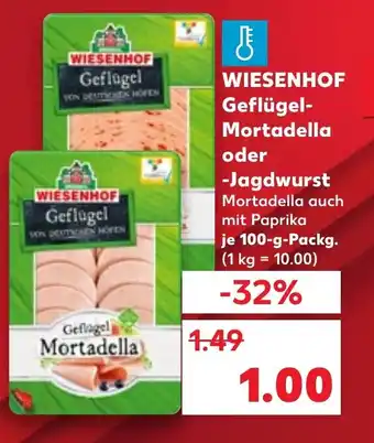 Kaufland WIESENHOF Geflügel Mortadella oder -Jagdwurst 100-g-Packg. Angebot