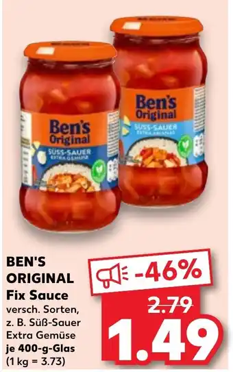 Kaufland BEN'S ORIGINAL Fix Sauce 400 g Glas Angebot