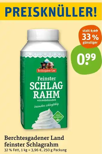 basic Berchtesgadener Land feinster Schlagrahm 250 g Packung Angebot