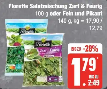 Edeka Florette Salatmischung Zart & Feurig 100 g oder Fein und Pikant 140 g Angebot