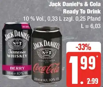 Edeka Jack Daniel's & Cola Ready To Drink 0,33 L Angebot