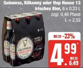 Edeka Guinness, Kilkenny oder Hop House 13 irisches Bier, 6 x 0,33 L Angebot