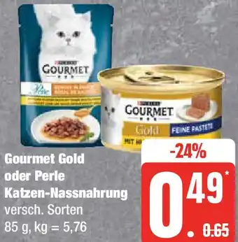 Edeka Purina Gourmet Gold oder Perle Katzen-Nassnahrung 85 g Angebot