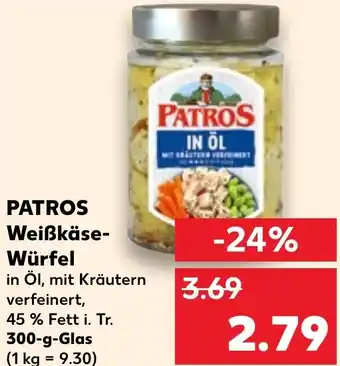 Kaufland PATROS Weißkäse Würfel 300 g Glas Angebot