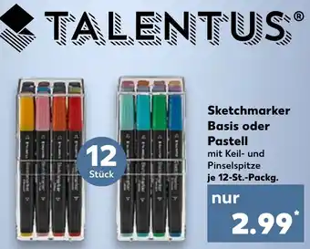 Kaufland TALENTUS Sketchmarker Basis oder Pastell 12 Stück Angebot