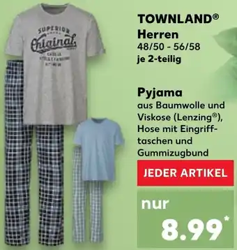 Kaufland TOWNLAND Herren Pyjama Angebot