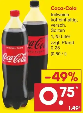 Netto Marken-Discount Coca-Cola 1,25 Liter Angebot