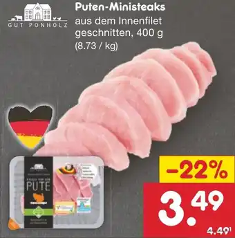 Netto Marken-Discount GUT PONHOLZ Puten-Ministeaks 400 g Angebot