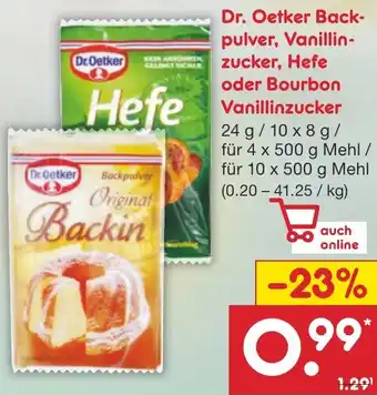 Netto Marken-Discount Dr. Oetker Backpulver, Vanillinzucker, Hefe oder Bourbon Vanillinzucker Angebot