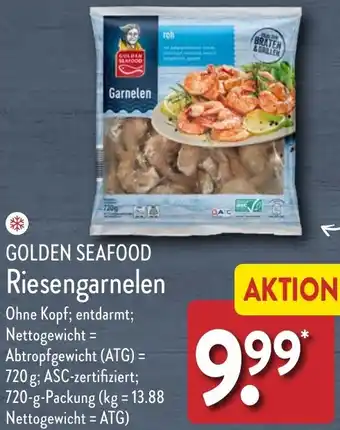 Aldi Nord GOLDEN SEAFOOD Riesengarnelen 720 g Packung Angebot