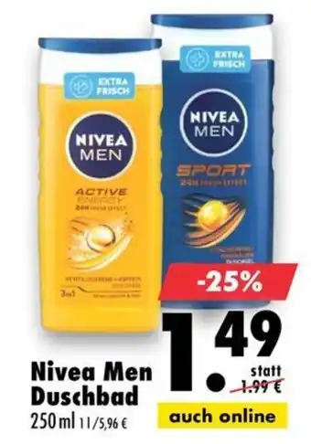 Pfennigpfeiffer Nivea Men Duschbad 250ml Angebot