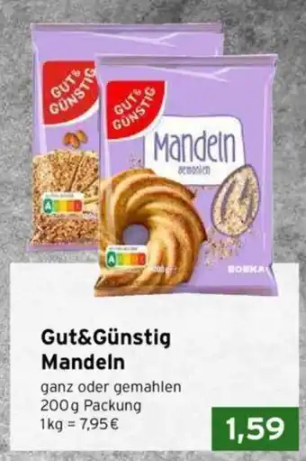 CAP Markt Gut&Günstig Mandeln ganz oder gemahlen 200g Packung Angebot