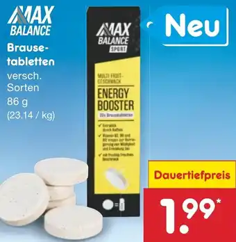 Netto Marken-Discount MAX BALANCE Brausetabletten 86 g Angebot