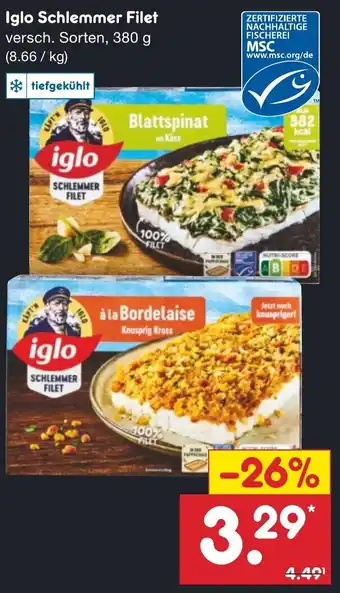 Netto Marken-Discount Iglo Schlemmer Filet 380 g Angebot