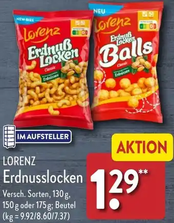 Aldi Nord LORENZ Erdnusslocken 130g, 150 g oder 175 g Angebot