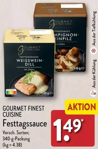 Aldi Nord GOURMET FINEST CUISINE Festtagssauce 340 g Packung Angebot