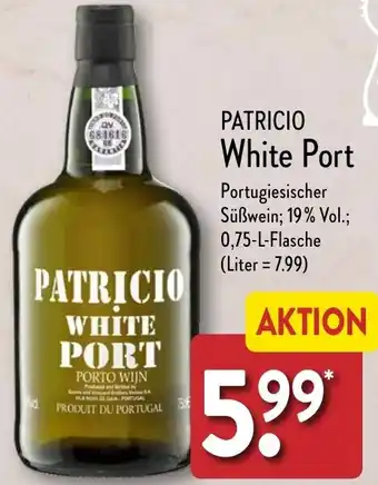 Aldi Nord PATRICIO White Port 0,75 L Flasche Angebot