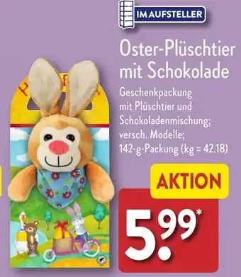 Aldi Nord Oster-Plüschtier mit Schokolade 142 g Packung Angebot