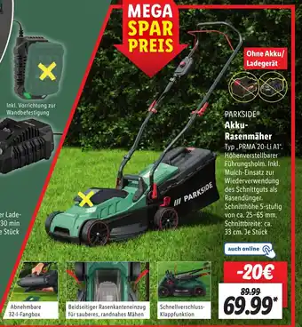 Lidl PARKSIDE Akku-Rasenmäher Angebot