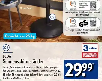 Aldi Nord BELAVI Sonnenschirmständer Angebot