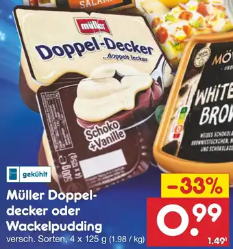 Netto Marken-Discount Müller Doppeldecker oder Wackelpudding 4x125 g Angebot