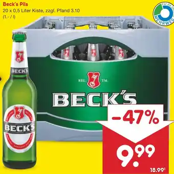 Netto Marken-Discount Beck's Pils 20 x 0,5 Liter Kiste Angebot