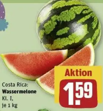 REWE WassermeloneCosta Rica: Wassermelone Kl. I, je 1 kg 1 kg Angebot