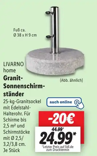 Lidl LIVARNO home Granit-Sonnenschirmständer Angebot