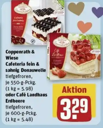 REWE Coppenrath & Wiese Cafeteria fein & sahnig Donauwelle 550-g-Pckg. oder Café Landhaus Erdbeere 600 g Pckg. Angebot