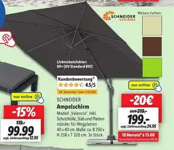 Lidl SCHNEIDER Ampelschirm Angebot