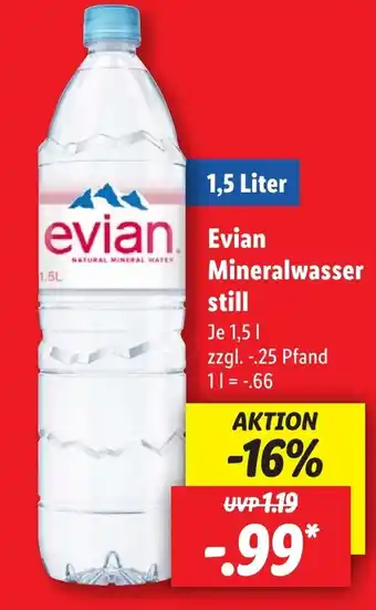 Lidl Evian Mineralwasser 1,5 Liter Angebot