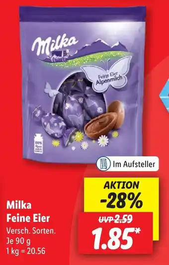 Lidl Milka Feine Eier Versch. Sorten. Je 90 g Angebot