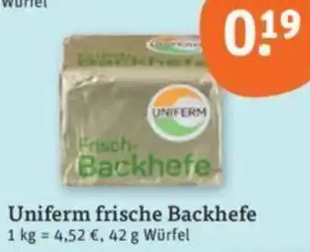 tegut Uniferm frische Backhefe 42 g Würfel Angebot