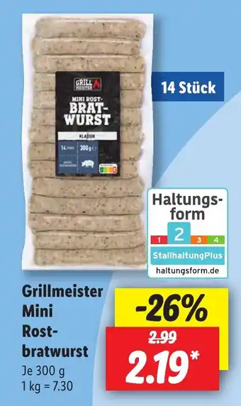 Lidl Grillmeister Mini Rostbratwurst 300g Angebot