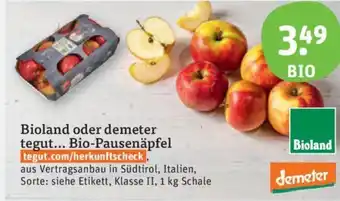 tegut Bioland oder demeter tegut... Bio-Pausenäpfel 1 kg Schale Angebot