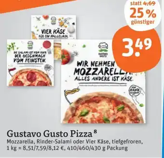 tegut GusGustavo Gusto Pizza 8 Gusto Pizza 410/460/430 g Packung Angebot