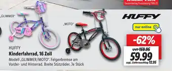 Lidl HUFFY Kinderfahrrad, 16 Zoll Modell "GLIMMER/MOTO". Angebot