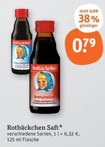 tegut Rotbäckchen Saft 125 ml Flasche Angebot