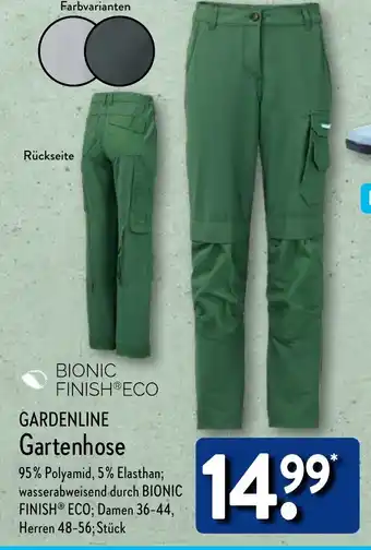 Aldi Nord BIONIC FINISH ECO GARDENLINE Gartenhose Angebot