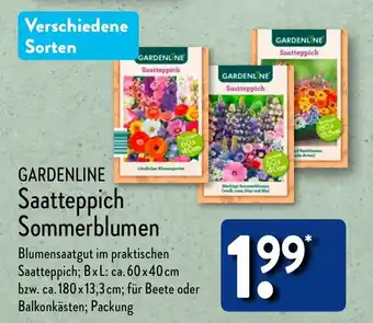 Aldi Nord GARDENLINE Saatteppich Sommerblumen Angebot