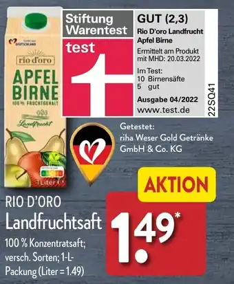 Aldi Nord RIO D'ORO Landfruchtsaft Angebot