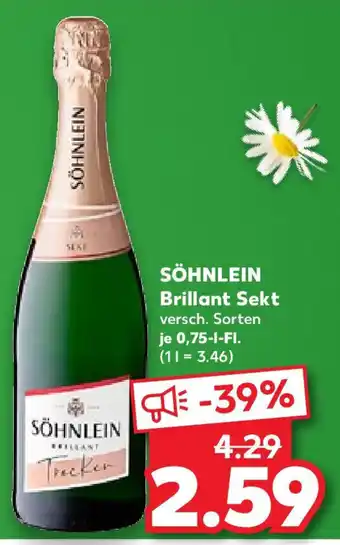 Kaufland SÖHNLEIN Brillant Sekt 0,75 l Fl. Angebot