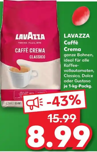 Kaufland LAVAZZA Caffè Crema 1-kg-Packg. Angebot