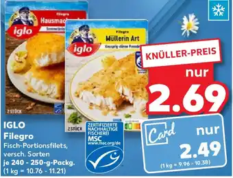 Kaufland iglo Filegro 240 - 250-g-Packg. Angebot