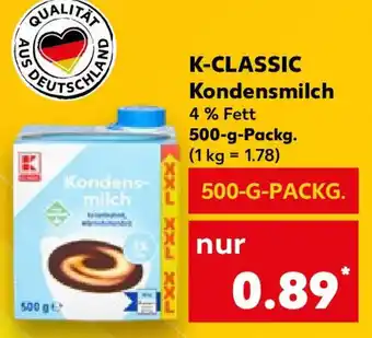 Kaufland K-CLASSIC Kondensmilch 500 g Packg. Angebot