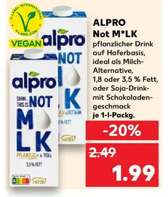 Kaufland ALPRO Not MLK pflanzlicher Drink 1 l Packg. Angebot