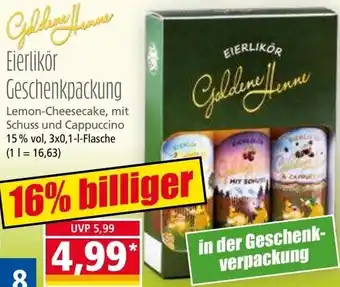 Norma Goldene Henne Eierlikör Geschenkpackung 3x0,1 L Flasche Angebot