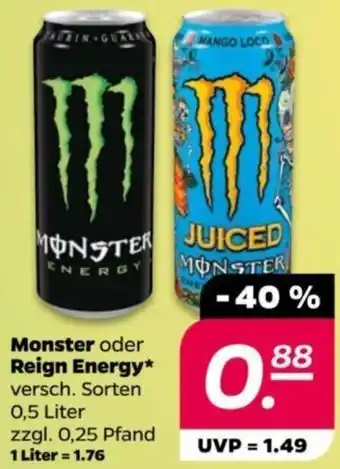 NETTO Monster oder Reign Energy 0,5 Liter Angebot